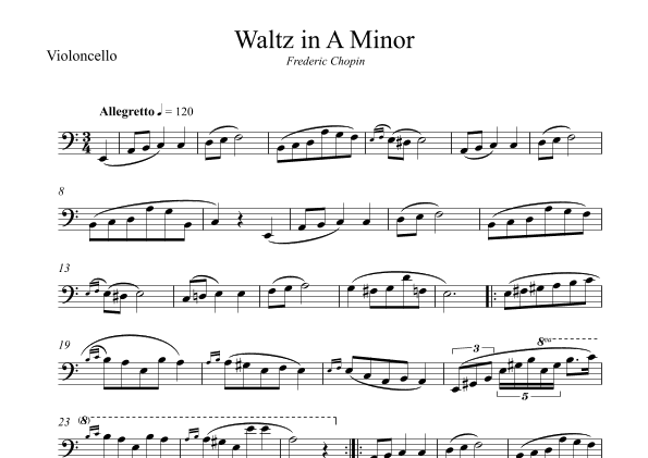Waltz in A Minor (Chopin) (arr. Frederic Chopin)