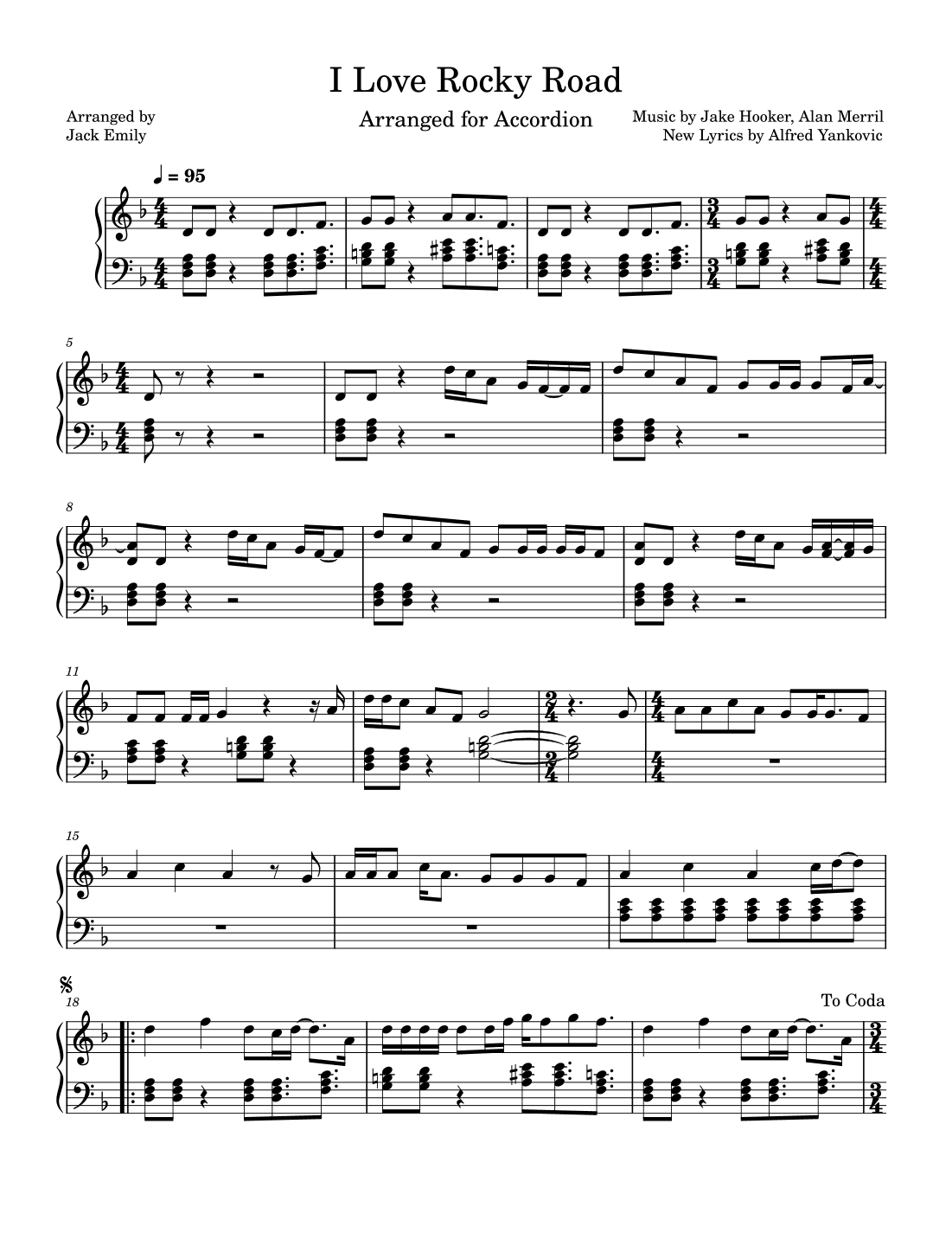 I Love Rocky Road (arr. Jack Emily)