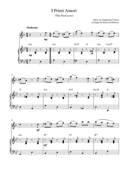 I Primi Amori (The First Love) (arr. Kaiserin Rebecca)