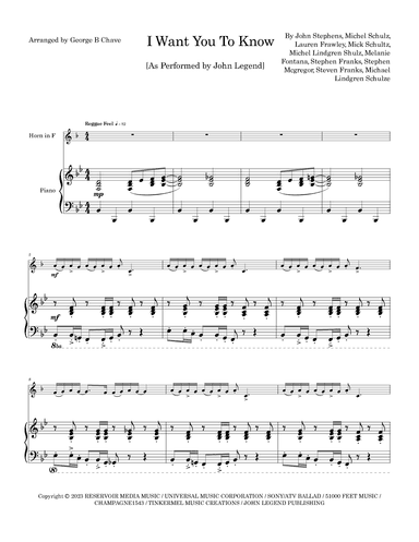 I Want You To Know (arr. George B Chave)