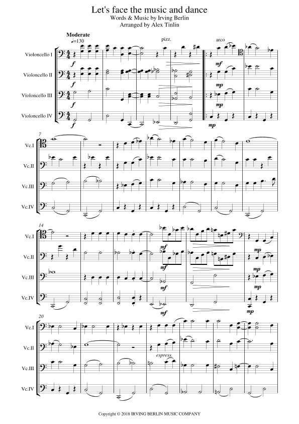 Let's Face The Music And Dance (arr. Alex Tinlin)