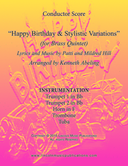 Happy Birthday and Stylistic Variations (for Brass Quintet) (arr. Kenneth Abeling)