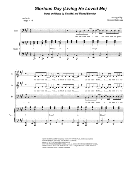 Glorious Day (Living He Loved Me) (arr. Stephen DeCesare)