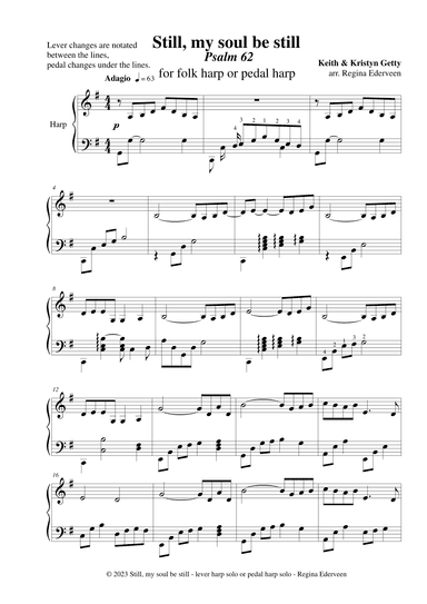 Still, my soul be still - lever harp solo or pedal harp solo (arr. Regina Ederveen)
