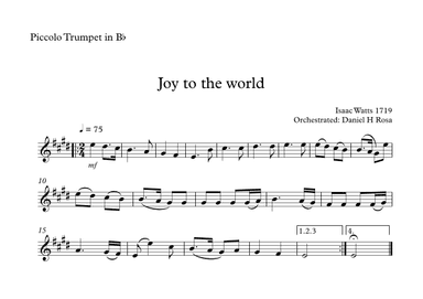 Joy to the world - Christmas Carol - Piccolo Trumpet (arr. Daniel H Rosa)