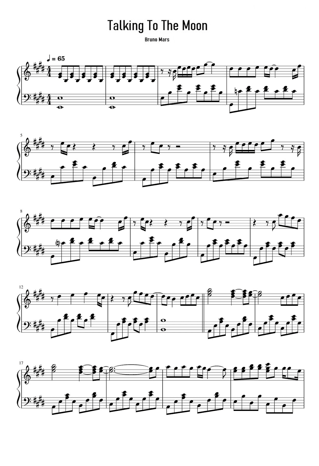 Talking To The Moon (arr. eduardo)