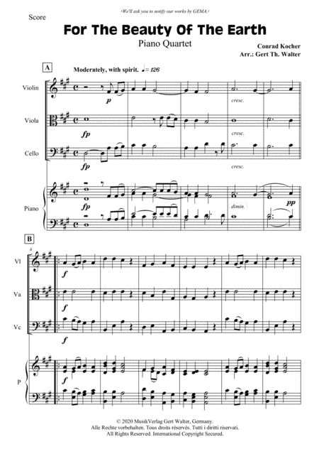 For The Beauty Of The Earth (arr. Gert Th. Walter)