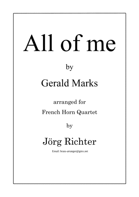 All Of Me (arr. Jörg Richter)