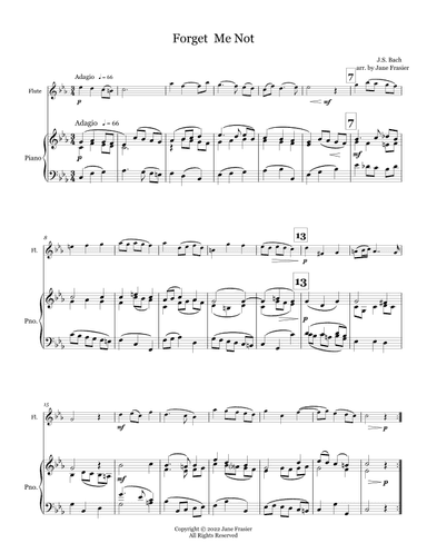 Forget Me Not (Vergiss mein nicht) (arr. Jane Frasier)