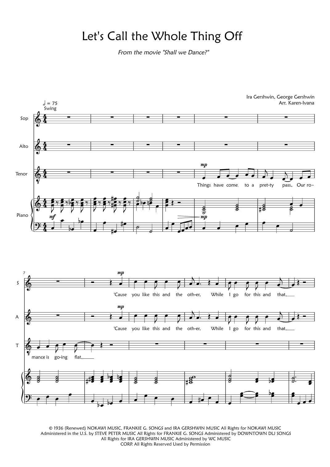 Let's Call The Whole Thing Off (arr. Karen Ivana)