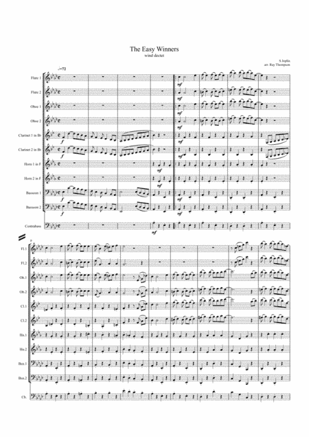 Scott Joplin: The Easy Winners (Rag) - wind dectet (and bass) (arr. Ray Thompson)