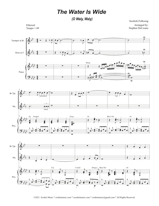 The Water Is Wide (O Waly, Waly) (Duet for Bb-Trumpet and French Horn) (arr. Stephen DeCesare)