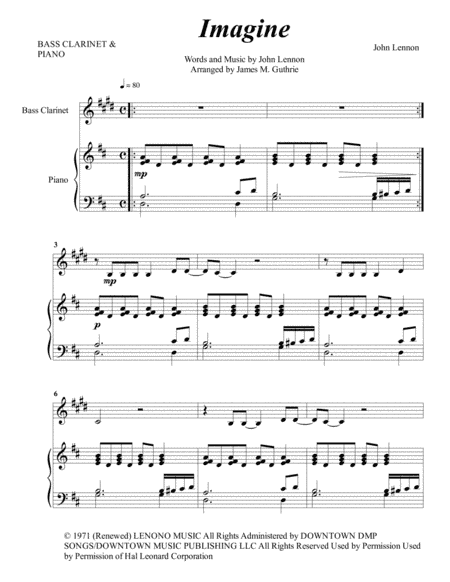 Imagine (arr. James M. Guthrie, ASCAP)