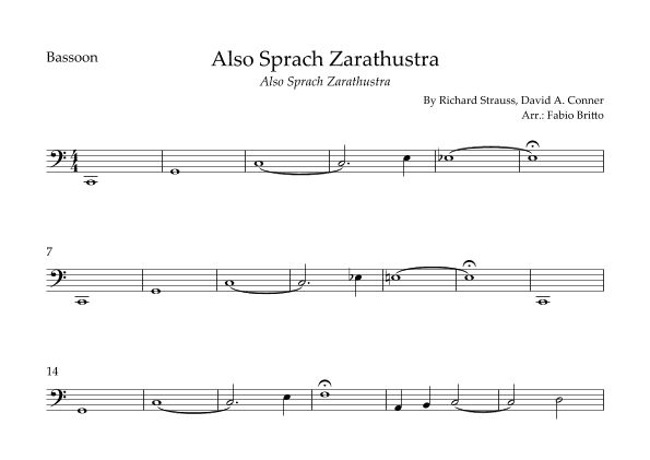 Also Sprach Zarathustra (arr. Fabio Britto)