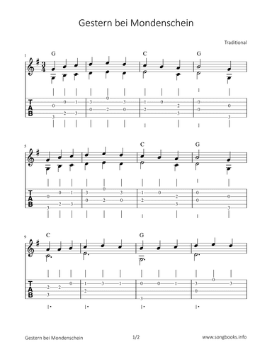 Gestern bei Mondenschein (arr. Bettina Schipp)