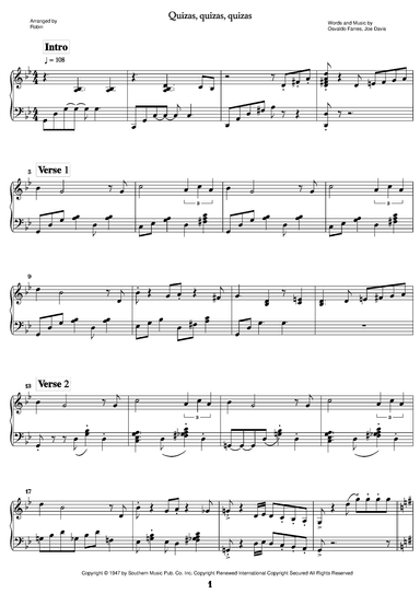 Quizas, Quizas, Quizas (perhaps, Perhaps, Perhaps) (arr. Robin)