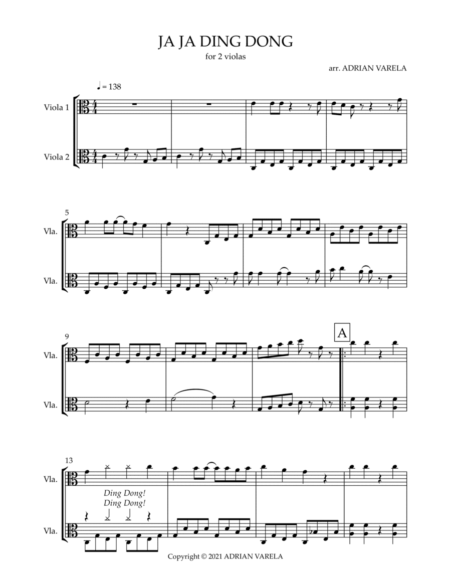 Ja Ja Ding Dong (arr. Adrian Varela)