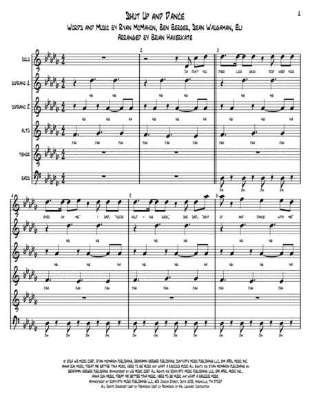 Shut Up And Dance (arr. Brian Haverkate)