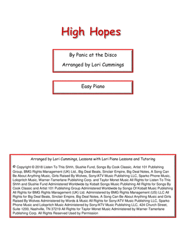 High Hopes (arr. Lori Cummings)
