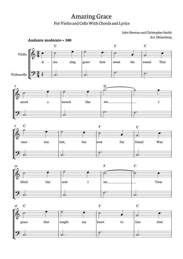 Amazing Grace (arr. Heisenberg)