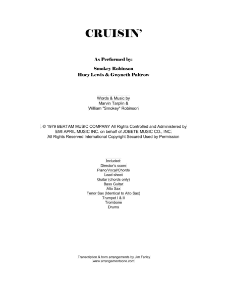 Cruisin' (arr. Jim Farley www.arrangementsone.com)
