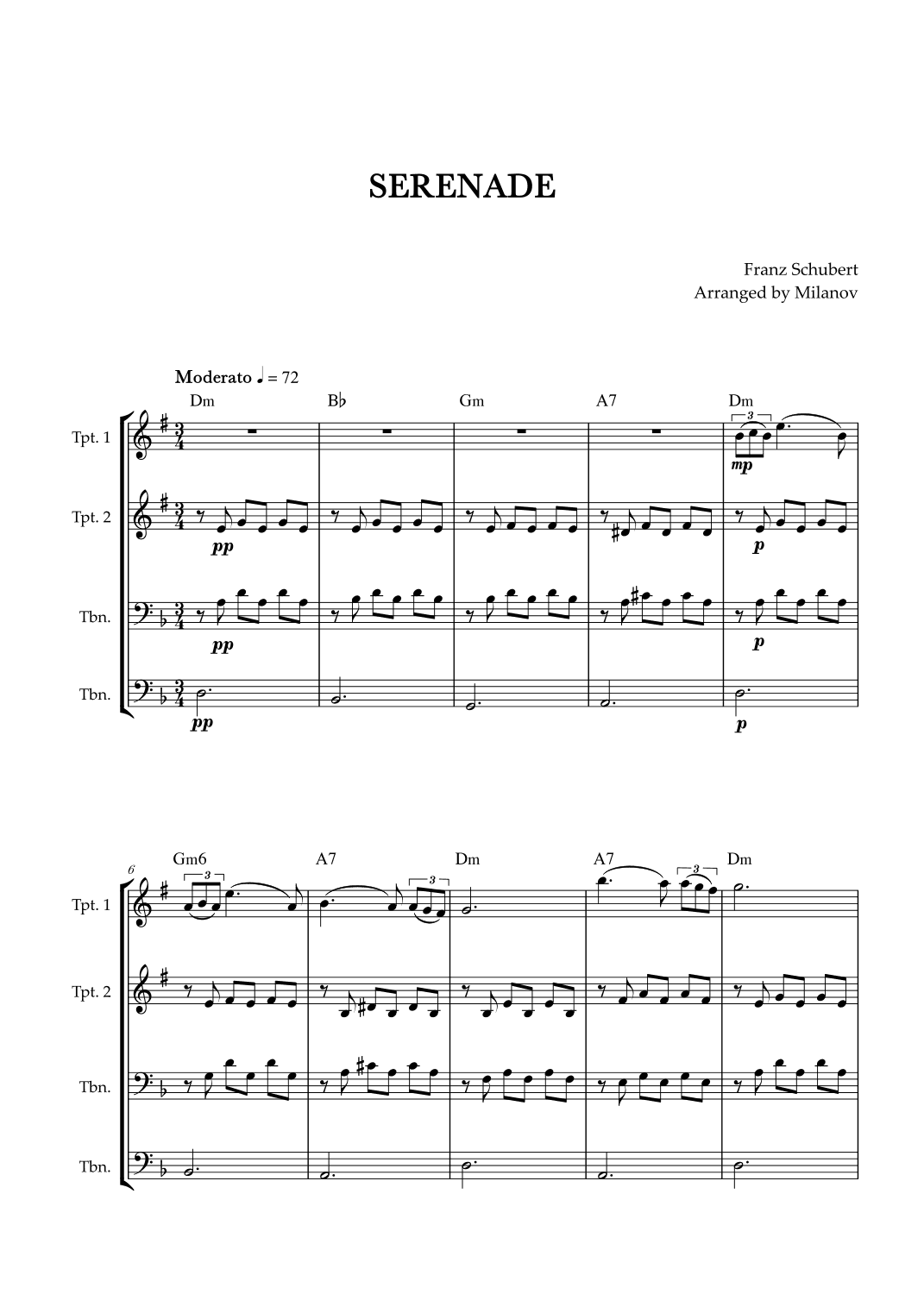 Serenade | Schubert | Brass Quartet | Chords (arr. Milanov)