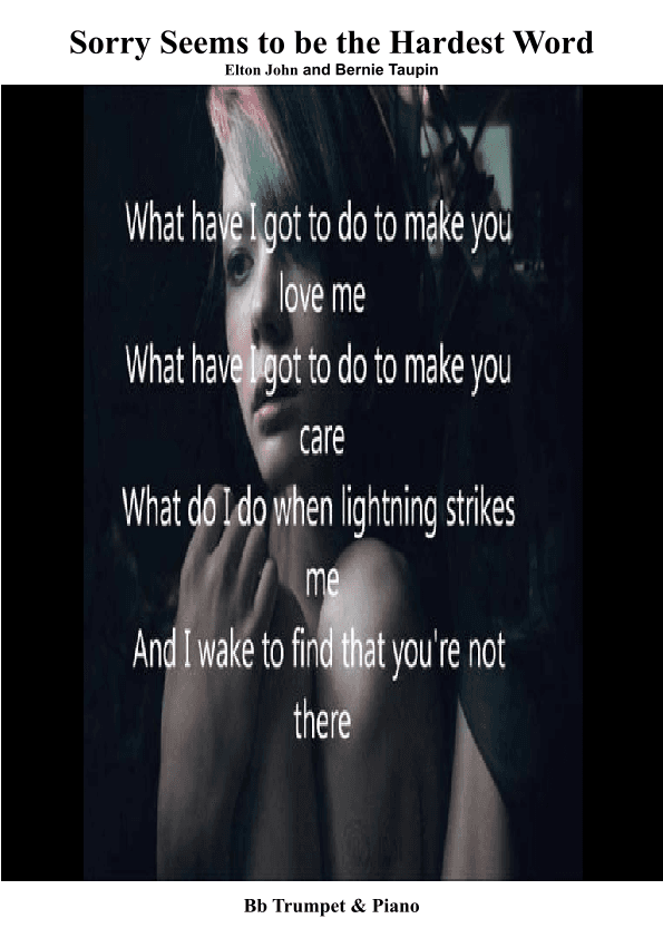 Sorry Seems To Be The Hardest Word (arr. Keith Terrett)