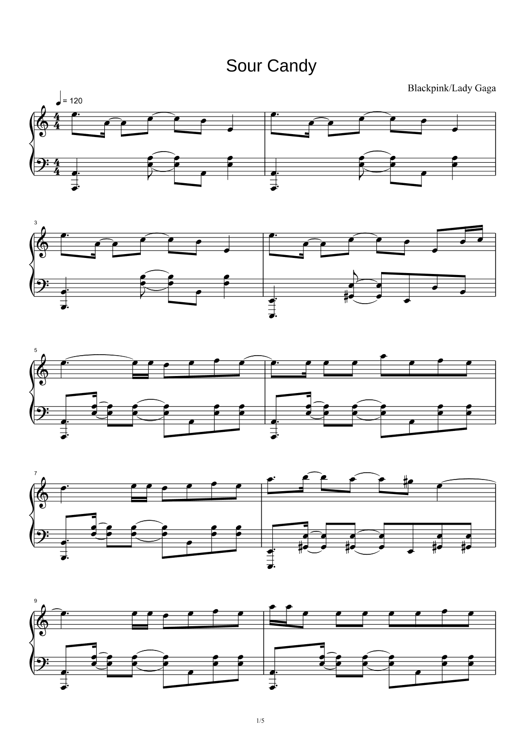Sour Candy (arr. Lady Gaga)