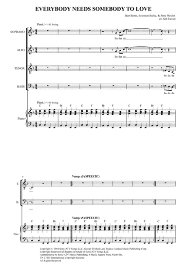Everybody Needs Somebody To Love (arr. Sebastian Farrall)