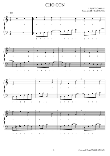 CHO CON (arr. Le Nhat Quang)