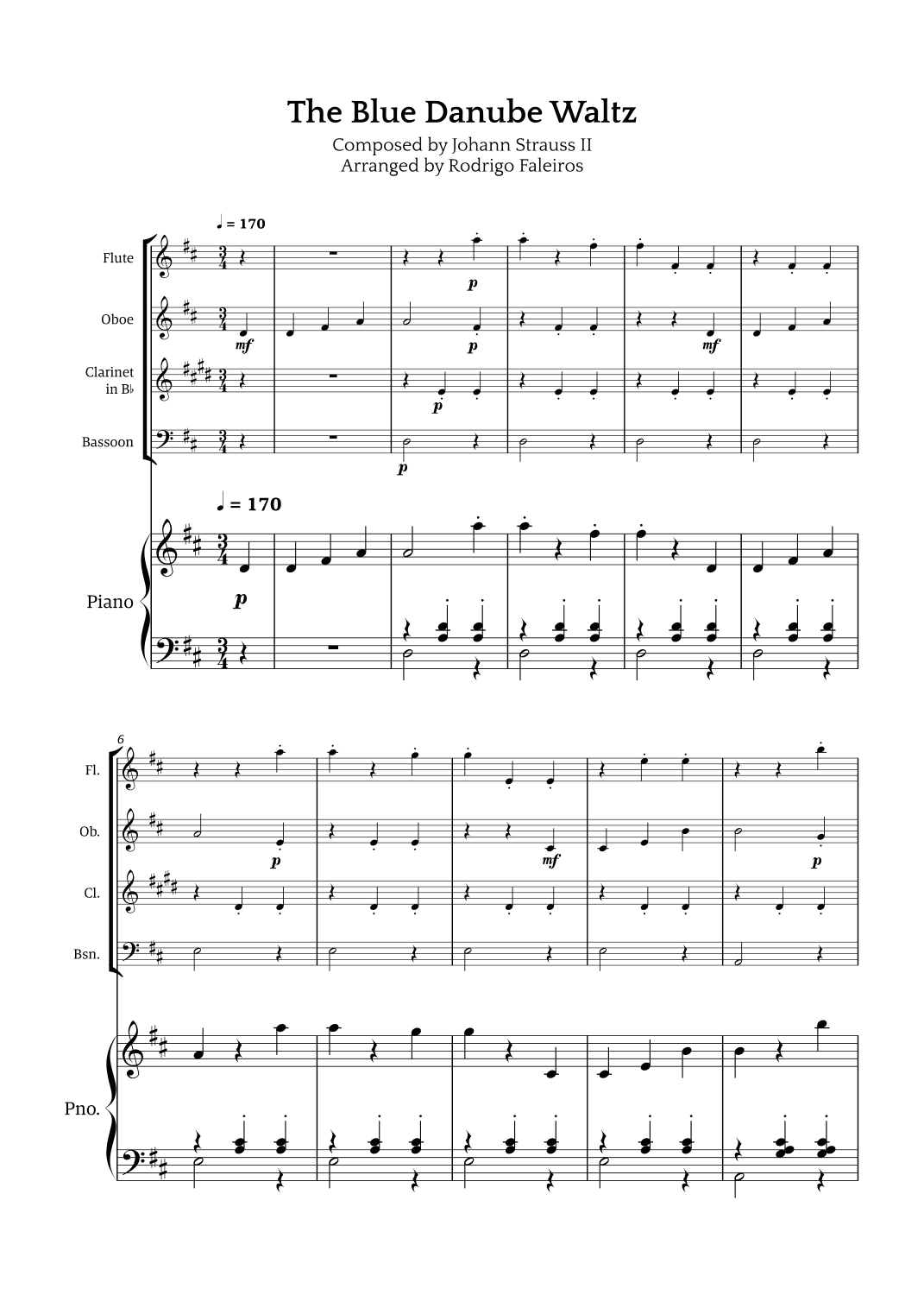 The Blue Danube Waltz (arr. Rodrigo Faleiros)