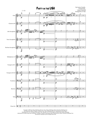 Party In The U.s.a. (arr. Daniel Fake)