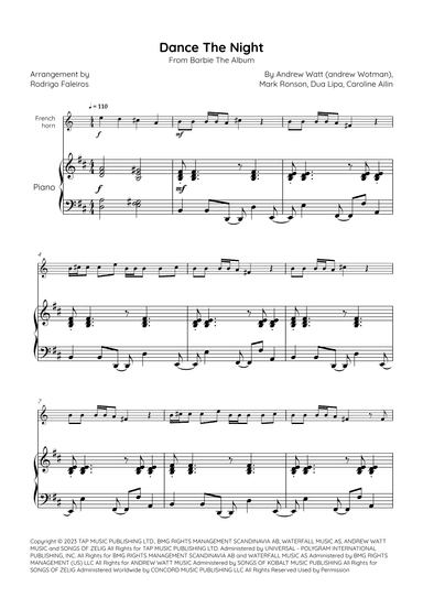 Dance The Night (arr. Rodrigo Faleiros)