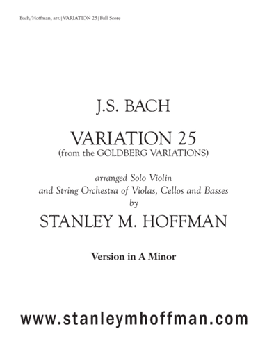 VARIATION 25 (from the GOLDBERG VARIATIONS) (arr. Stanley M. Hoffman)