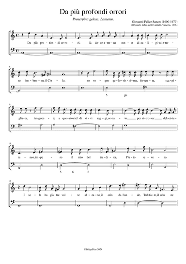 Proserpina gelosa: Da più profondi orrori (arr. Early Music Scores)
