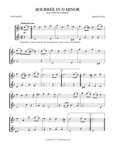 Bourre´e in D Minor (from Suite in D Minor) (arr. Mark Phillips)
