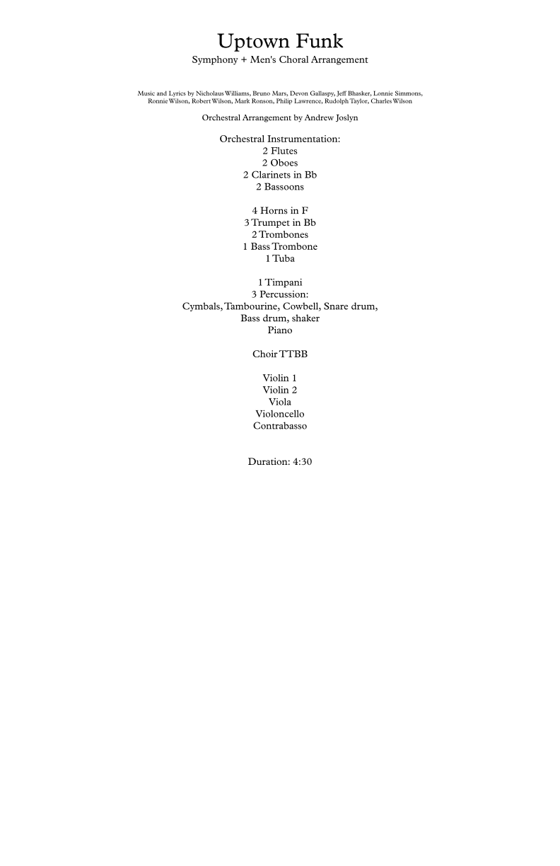 Uptown Funk (arr. Andrew Joslyn)