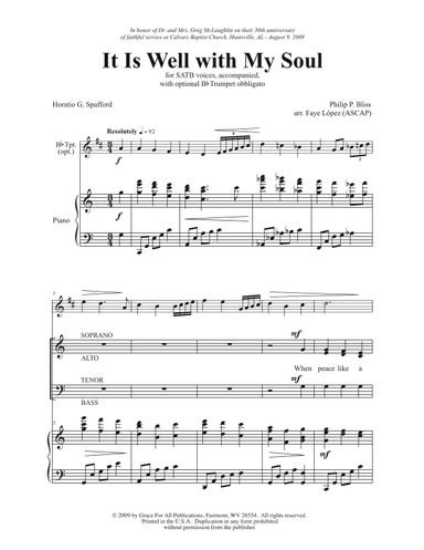 It Is Well (arr. Faye Lopez)