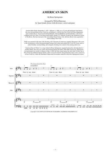 American Skin (41 Shots) (arr. Wilfred Reneman)