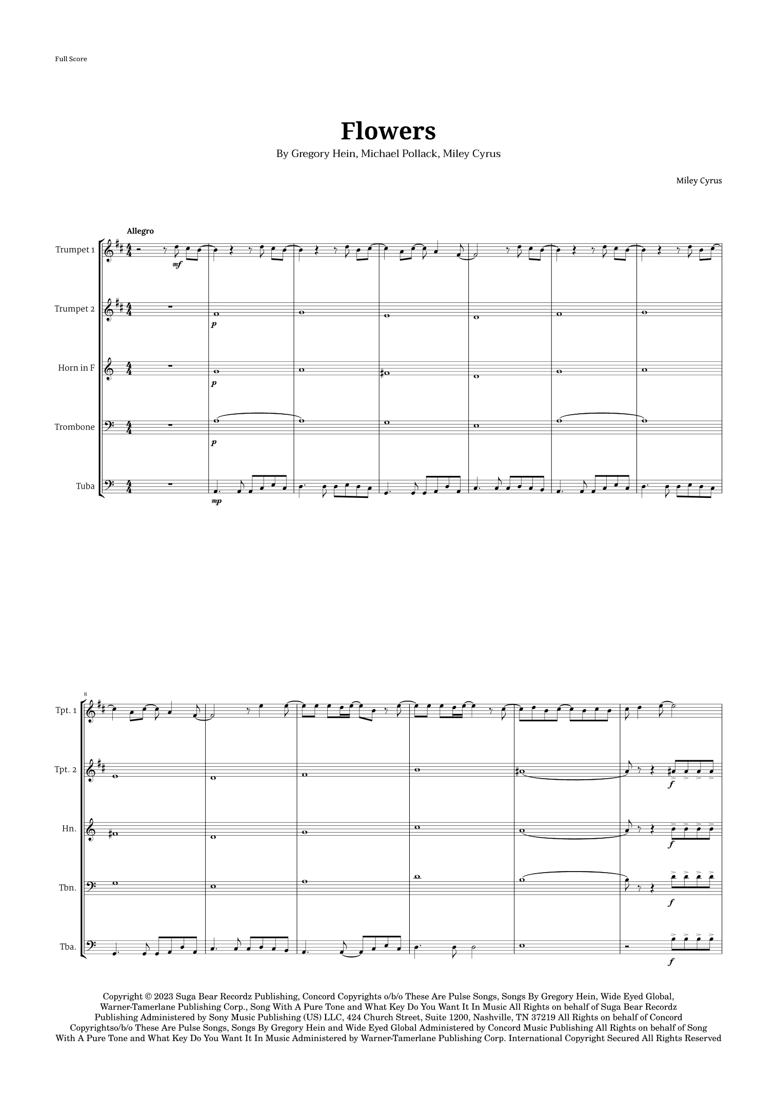 Flowers (arr. Langanho)