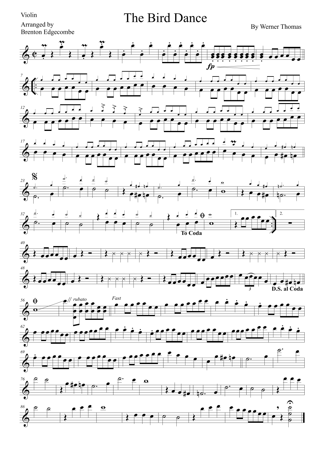 The Bird Dance (arr. Adelaide String Duo)