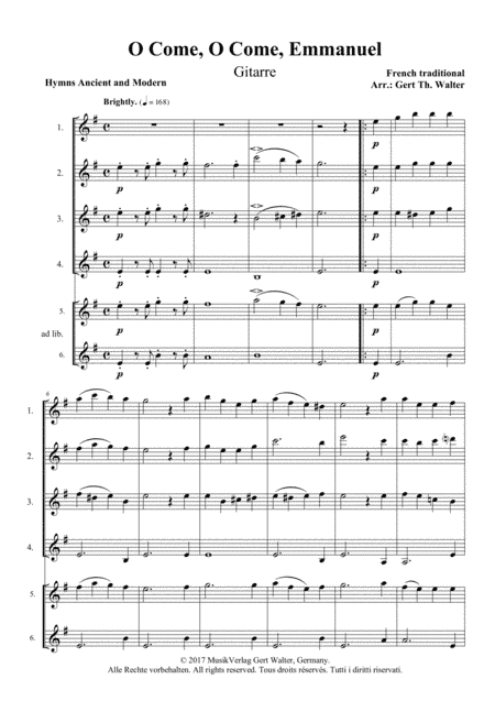 O Come, O Come, Emmanuel (arr. Gert Th. Walter)