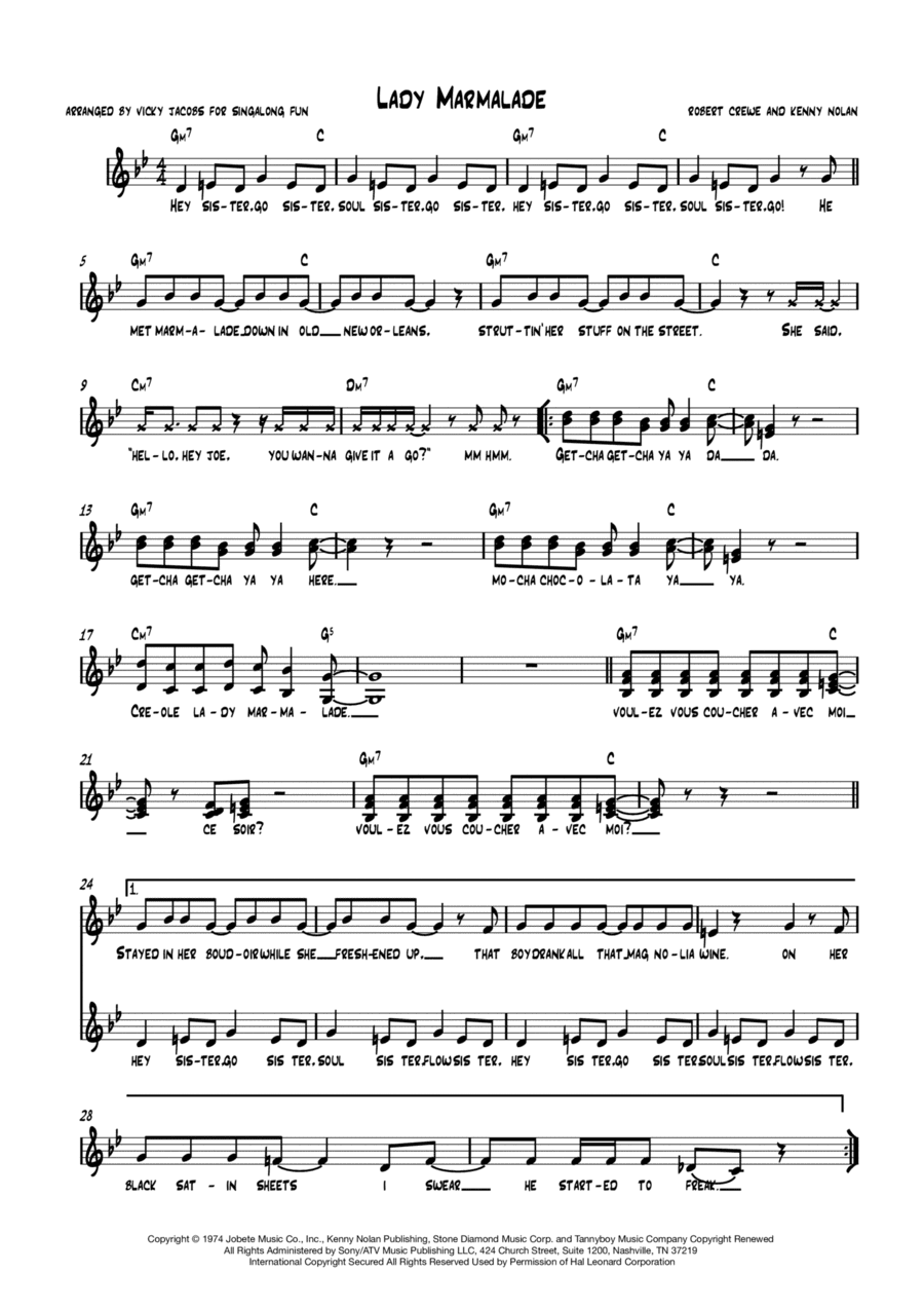 Lady Marmalade (arr. Vicky Jacobs)