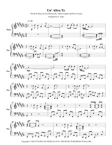 Un' Altra Te (arr. G. Tiago)