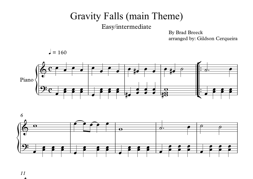 Gravity Falls (main Theme) (arr. Gildson Cerqueira)