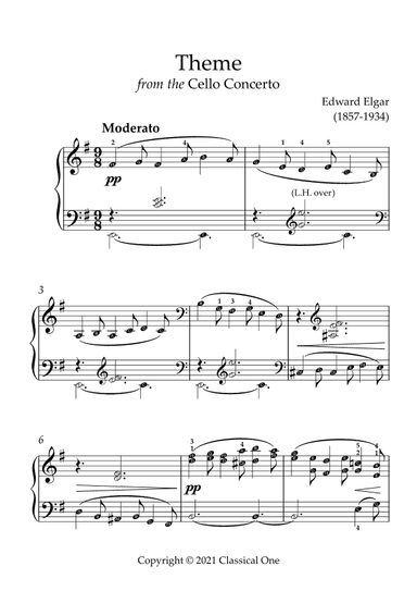 Elgar - Theme from the Cello Concerto(With Note name) (arr. MPS)