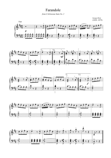 Bizet - Farandole from L'Arlésienne Suite No.2 (Easy piano arrangement) (arr. MPS)