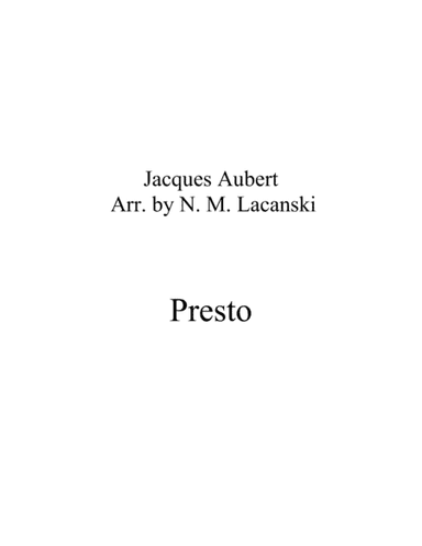 Presto (arr. Nick Lacanski)