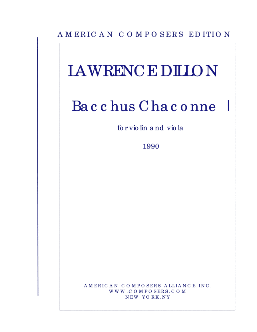 [Dillon] Bacchus Chaconne 1 for violin and viola