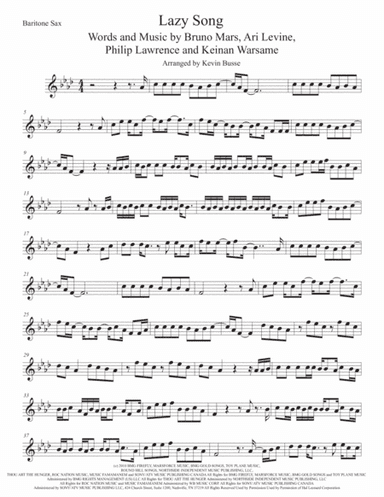 The Lazy Song (arr. Kevin Busse)